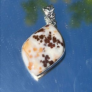 POKA DOT JASPER 925 STERLING SILVER PENDANT